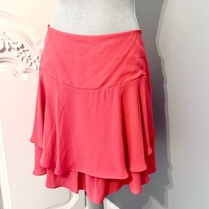 White House Black Market Pink Tiered Mini Skirt, sz 16